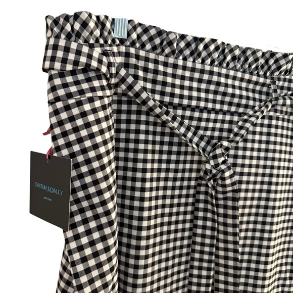 5 for $25!! NWT Cynthia Rowley B&W Checked Gingham A-Line Belted Skirt Size 14 - Picture 7 of 10